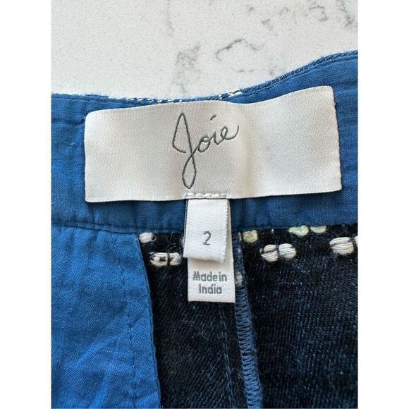 Joie Merci Ethnic Blue Striped Shorts Size 2 - Picture 5 of 6